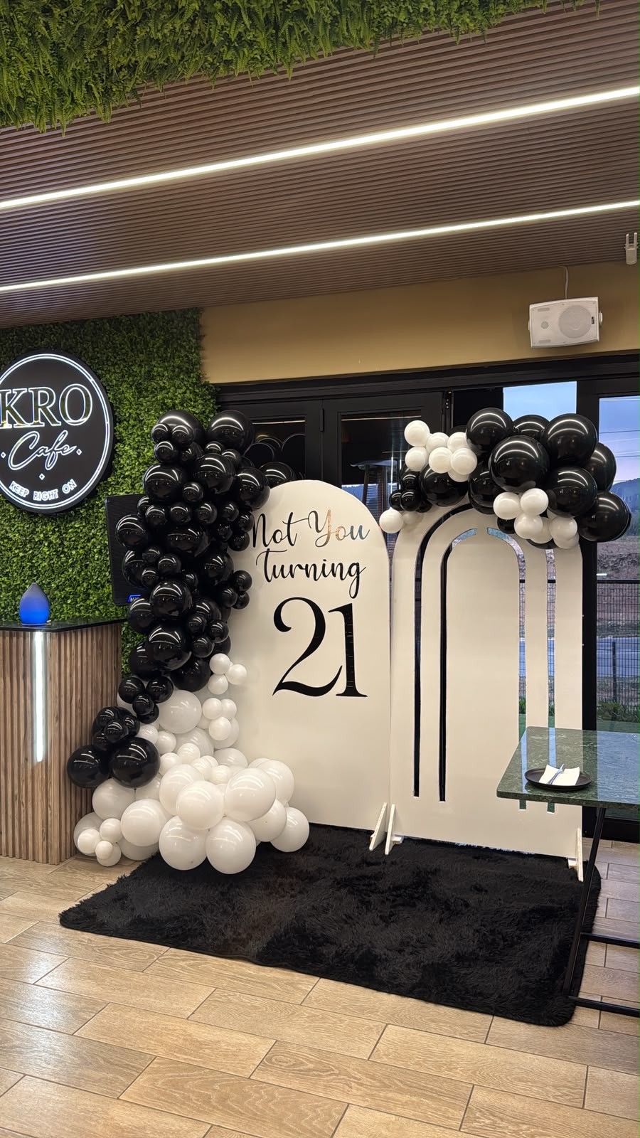 Birthday celebration setup at KRO Café
